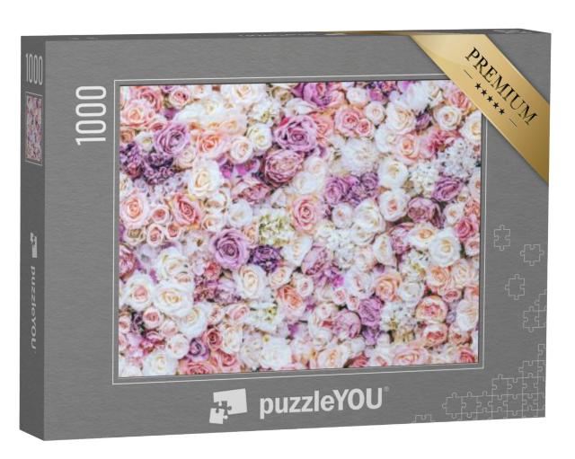 Puzzel 1000 stukjes „Een zee van rozenblaadjes“