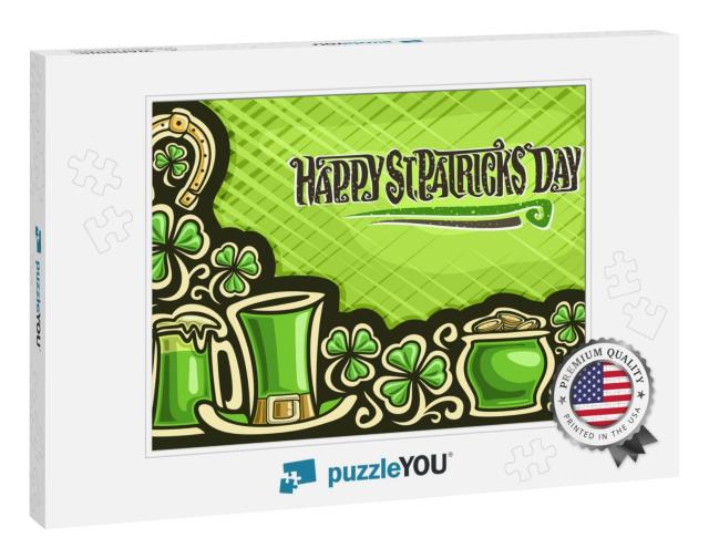 Vector Greeting Card for Saint Patrick's Day, Post... Jigsaw Puzzle
