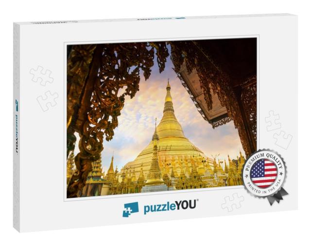 Shwedagon Pagoda in Yangon, Myanmar At Sunset... Jigsaw Puzzle