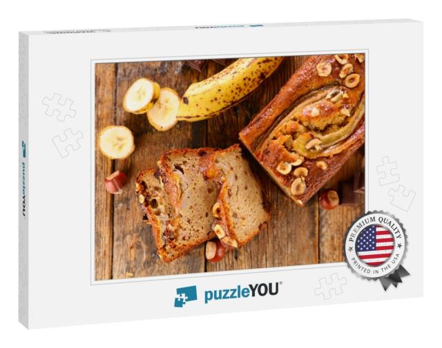 Banana Bread with Nuts- Top View... Jigsaw Puzzle