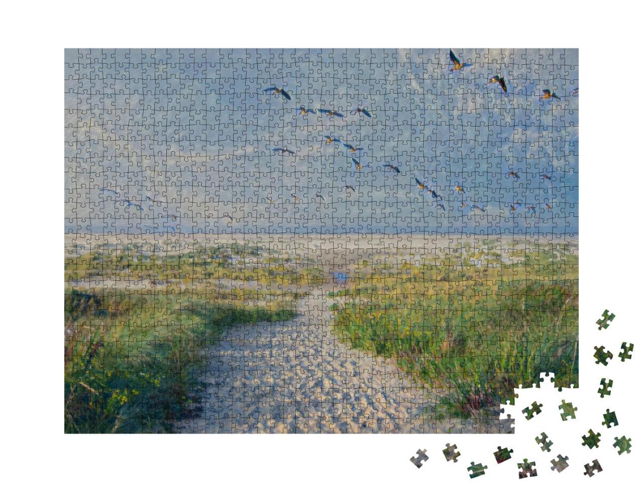 Puzzle 1000 Teile „im Kunst-Stil von Claude Monet - Enten - Puzzle-Kollektion Künstler & Gemälde“