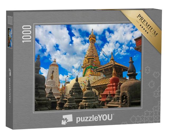 Puzzel 1000 stukjes „Prachtig uitzicht op de Swayambhunath of Apentempel in Kathmandu, Nepal“