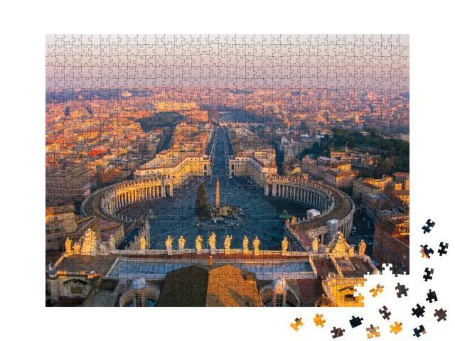 Puzzle 1000 Teile „Blick von der Spitze des Petersdoms, Vatikanstadt, Rom, Italien“