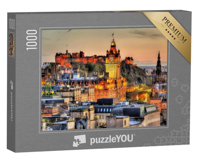 Puzzel 1000 stukjes „Uitzicht op Edinburgh Castle vanaf Calton Hill, Schotland“