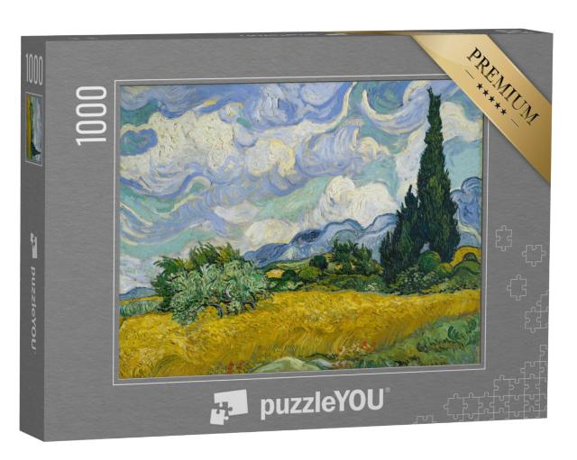 Puzzel 1000 stukjes „Vincent van Gogh - Een korenveld met cipressen“