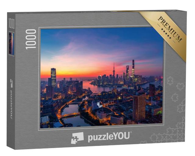 Puzzel 1000 stukjes „Shanghai bij schemering“