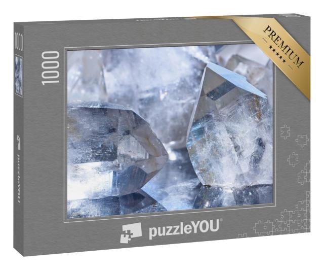 Puzzle 1000 Teile „Quarzsteinkristalle auf poliertem Untergrund“