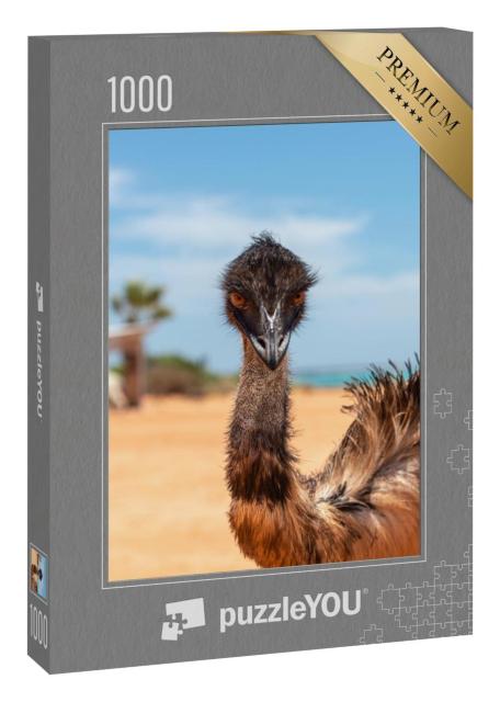 Puzzle 1000 Teile „Emu-Familie im Busch an der Haifischbucht, Francois-Peron-Nationalpark“