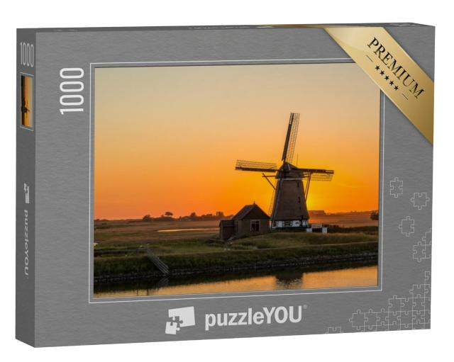 Puzzel 1000 stukjes „Windmolen op het eiland Texel, Nederland“