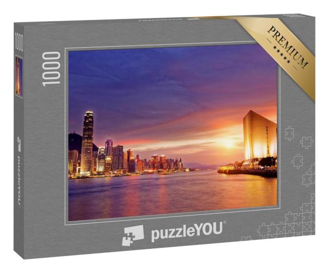 Puzzle 1000 Teile „Ruhige Atmosphäre über Hongkong im Sonnenuntergang“