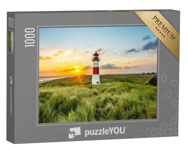 Puzzel 1000 stukjes „Zonsopgang bij de vuurtoren in List op het eiland Sylt“