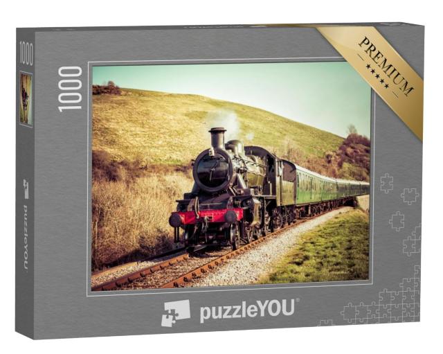 Puzzel 1000 stukjes „Stoomlocomotief op een ontspannen reis“