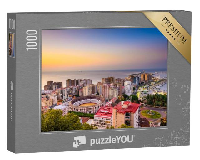 Puzzel 1000 stukjes „Schemering boven Málaga, Spanje“