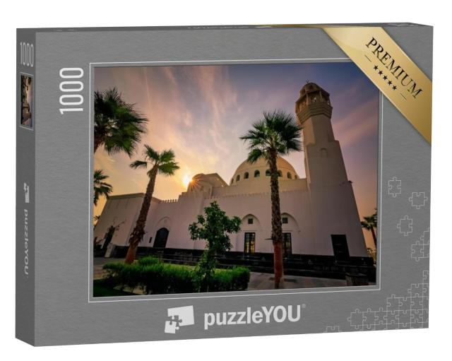 Puzzel 1000 stukjes „Zonsopgang achter de Al Khobar Corniche Moskee, Saoedi-Arabië“