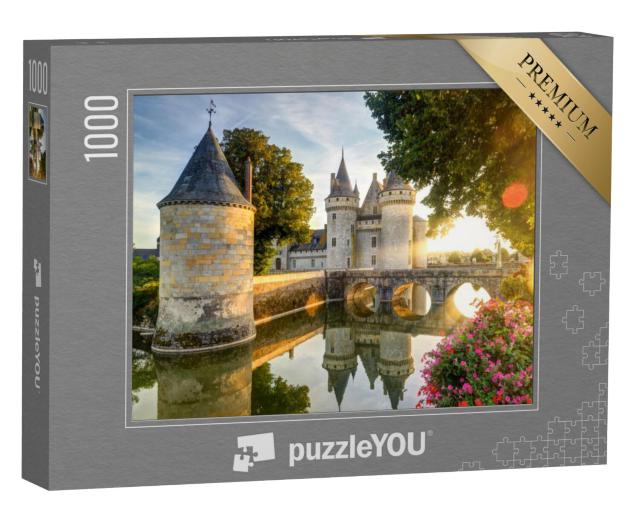 Puzzel 1000 stukjes „Chateau de Sully-sur-Loire bij zonsondergang“