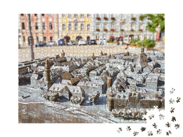 Puzzle 1000 Teile „Miniatur-Stadtbild von Bautzen auf dem Marktplatz von Bautzen, Deutschland“