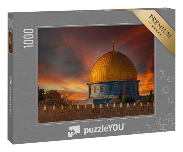 Puzzle 1000 Teile „Felsendom im Abendlicht, Jerusalem, Israel“