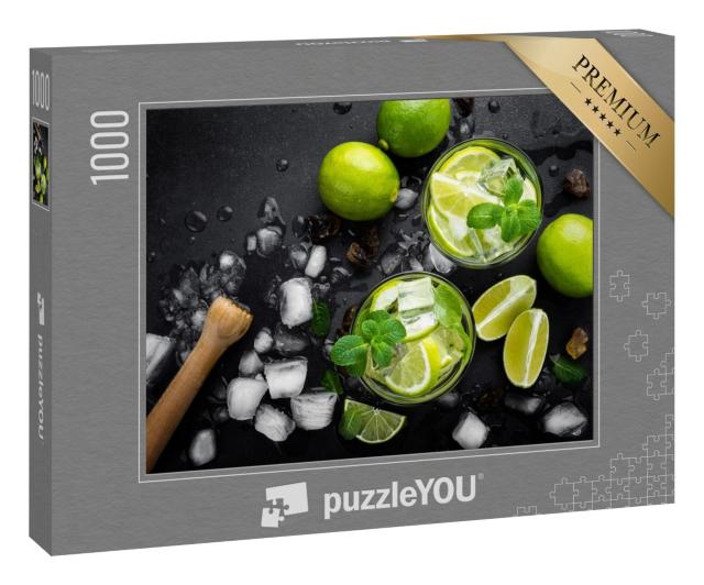 Puzzle 1000 Teile „Erfrischender Minzcocktail: Mojito mit Rum und Limette“