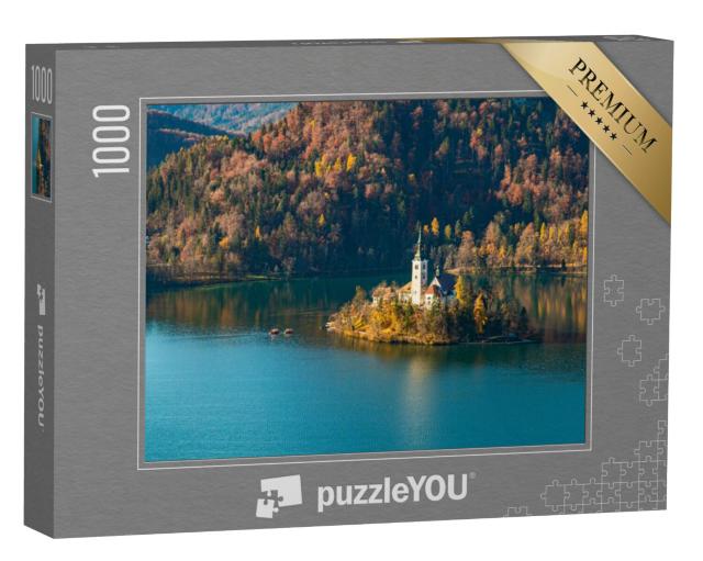 Puzzel 1000 stukjes „Een Sloveens meer in de herfst“