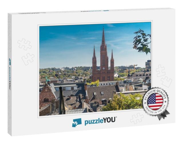 Wiesbaden. View of the Old Town & Marktkirche... Jigsaw Puzzle