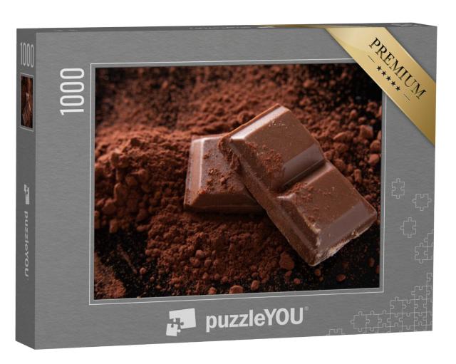 Puzzel 1000 stukjes „Chocolade en cacaopoeder“