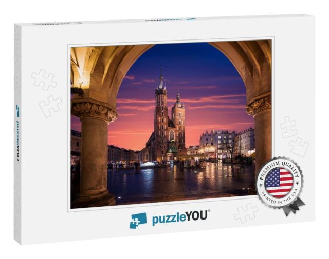 St Mary's Basilica Mariacki Church in the Old Town of Kra... Jigsaw Puzzle