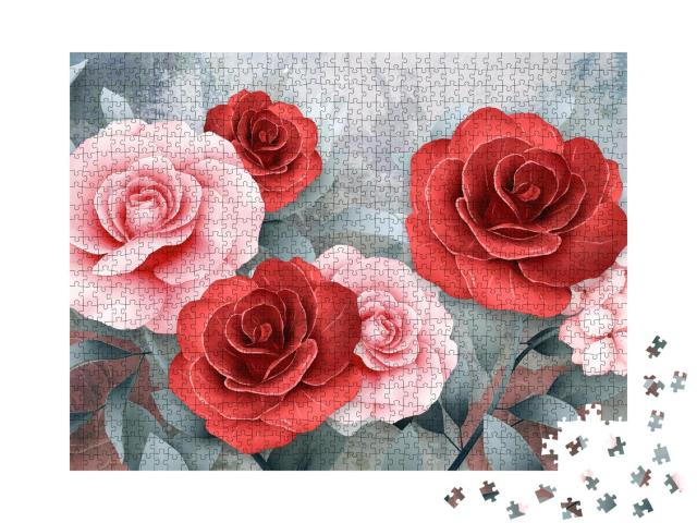 Puzzle 1000 Teile „Luxuriös: floraler Hintergrund für Hochzeiten“