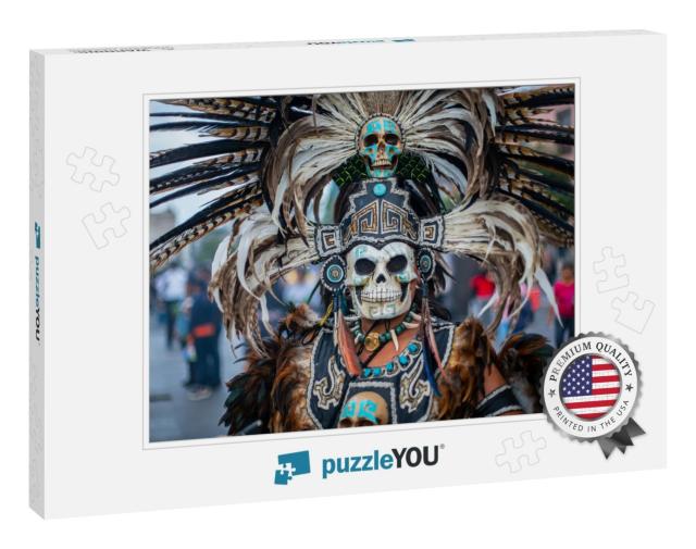 Dancer Characterized with Prehispanic Costumes in the Zoc... Jigsaw Puzzle