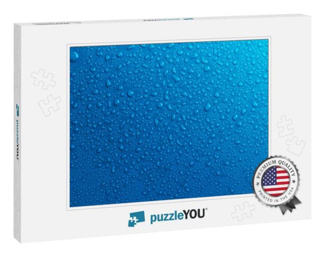 Blue Water Drops Background... Jigsaw Puzzle