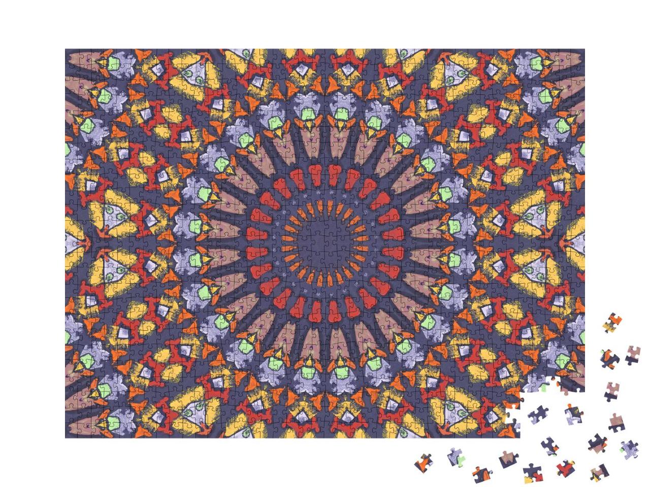 Puzzle 1000 Teile „Ölgemälde: Мandala-Kaleidoskop“