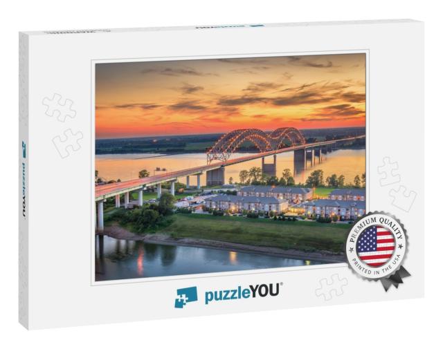 Memphis, Tennessee, USA At Hernando De Soto Bridge... Jigsaw Puzzle