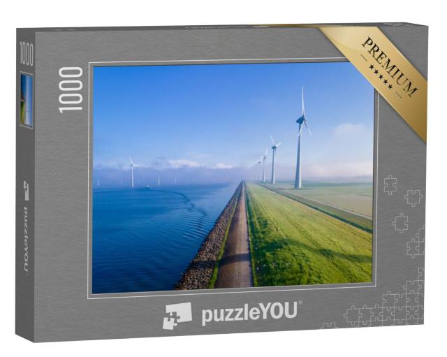 Puzzel 1000 stukjes „Windmolenpark, Ijsselmeer“