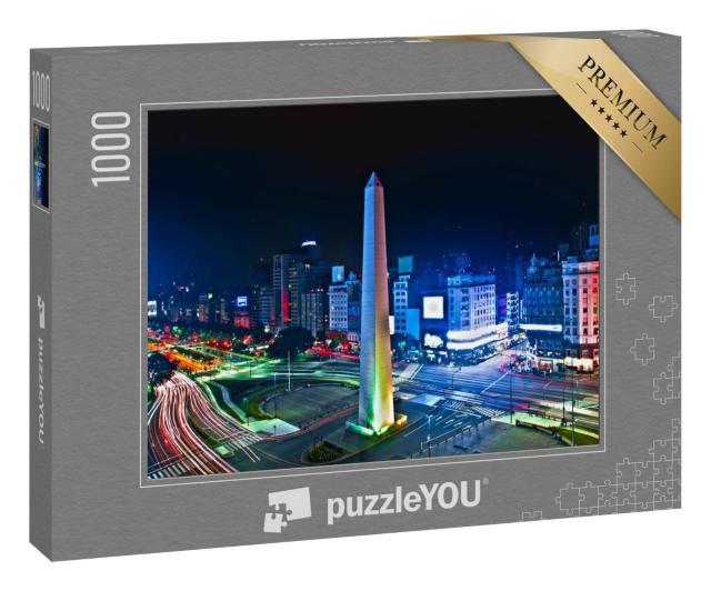 Puzzle 100 Teile „Buenos-Aires Stadt Nacht hohe difinition“