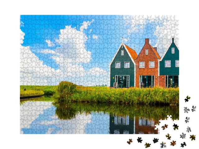Puzzle 1000 Teile „Malerische Stadt Volendam, Niederlande“