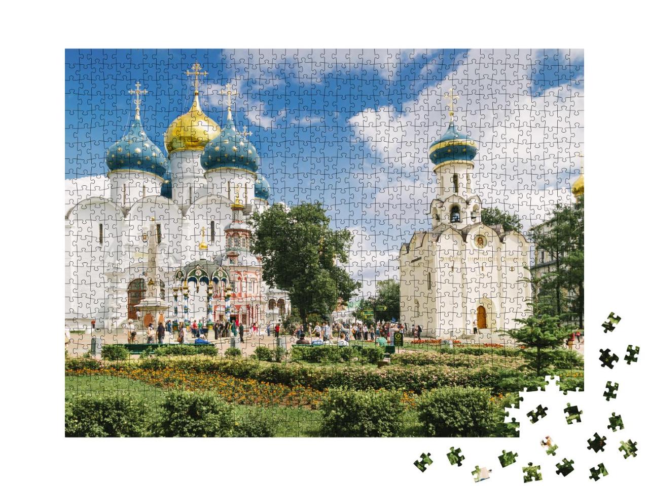 Puzzle 1000 Teile „Orthodoxe Kirche am Kloster Sergiyev posad, Russland“