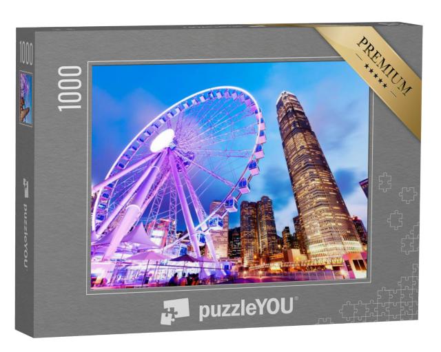 Puzzel 1000 stukjes „Prachtig uitzicht: het reuzenrad van Hong Kong“