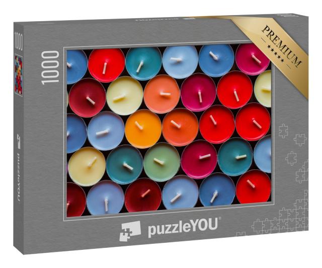 Puzzle 1000 Teile „Farbige Teelichter“
