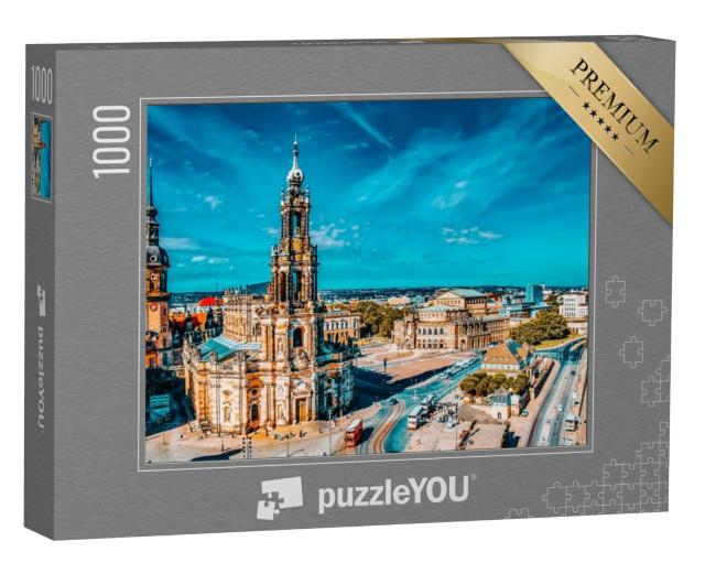 Puzzel 1000 stukjes „Theaterplein in het historische centrum van Dresden, Duitsland“