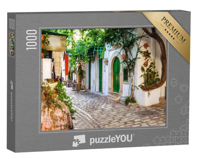 Puzzel 1000 stukjes „Oude steeg van de medina in Mahdia, Tunesië“