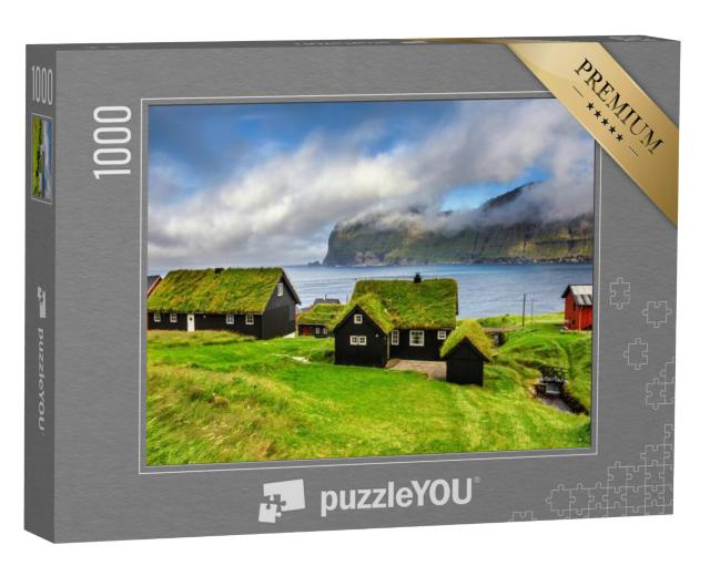 Puzzel 1000 stukjes „Mikladalur dorp op de Faeröer in Denemarken“