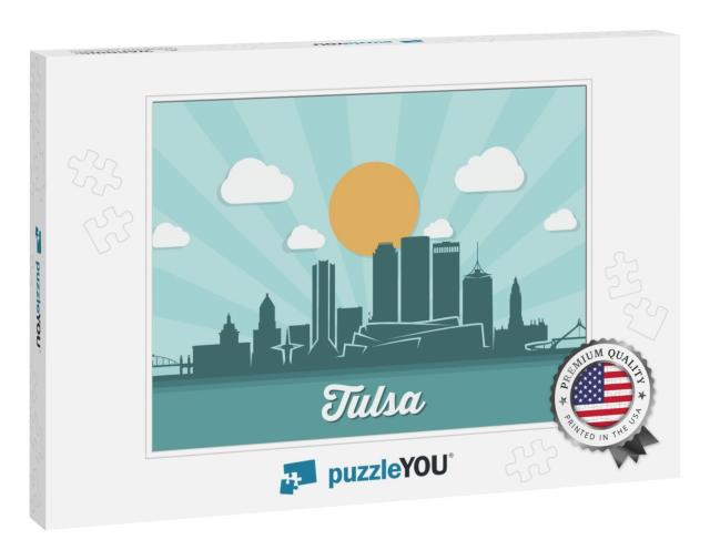 Tulsa Skyline - Tulsa - Vector Illustration... Jigsaw Puzzle