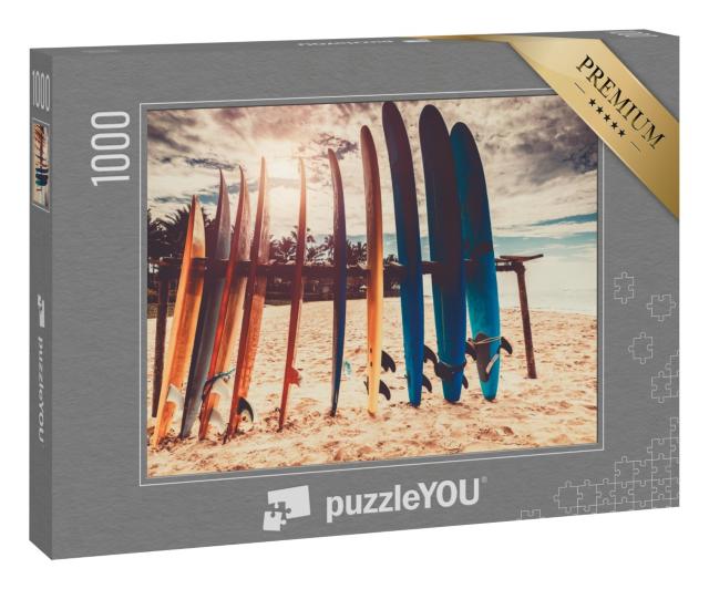 Puzzle 1000 Teile „Surfbretter  am Strand“