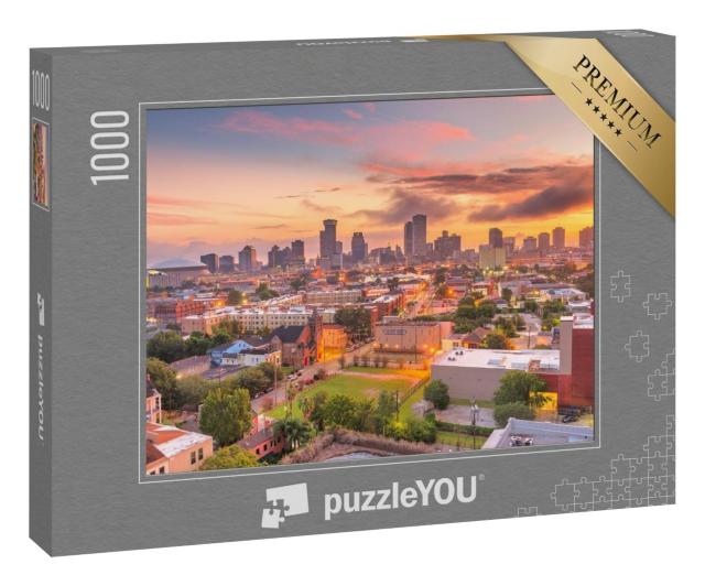 Puzzle 1000 Teile „Skyline von New Orleans, Luisiana, in der Morgendämmerung“