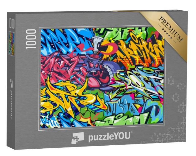 Puzzel 1000 stukjes „Abstracte kleurrijke graffiti straatkunst“