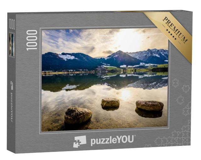 Puzzel 1000 stukjes „Wilder Kaiser en Zahmer Kaiser aan de Walchsee in Oostenrijk“