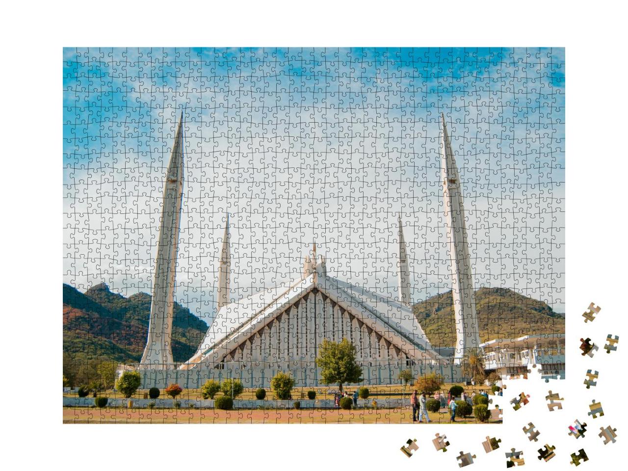 Puzzle 1000 Teile „Faisal-Moschee: ein Gebäude ein Islamabad“