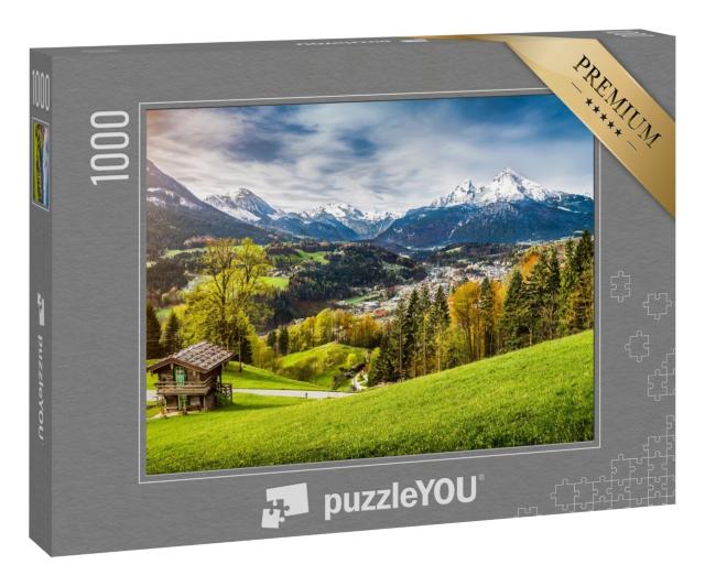 Puzzle 1000 Teile „Panoramablick auf das Watzmann-Massiv, Bayern, Deutschland“