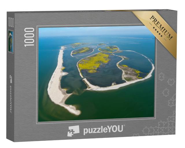 Puzzel 1000 stukjes „Luchtfoto van een kunstmatig eiland in het Markermeer“