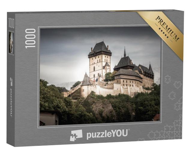 Puzzel 1000 stukjes „Kasteel Karlstein, een groot gotisch kasteel, Midden-Bohemen, Tsjechië“