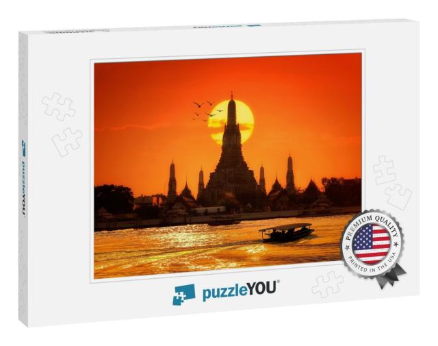 Wat Arun in Sunset At Bangkok, Thailand... Jigsaw Puzzle